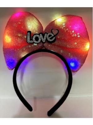 Renklime LED Işıklı Fuşya Fiyonk Taç