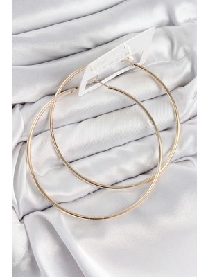 Renklime Pirinç Halka Model Gold Renk Kadın Küpe