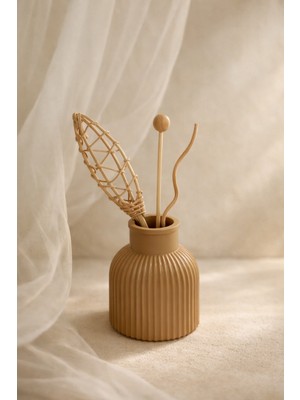 Atiye Studio El Yapımı Taş Tozu Fitilli Mini Dekoratif Vazo – Modern Minimal Ev Dekoru Kuru Çiçek ve LEGO Çiçek Uyumlu (Çok Renk Seçenekli)