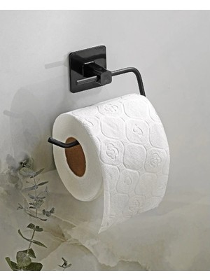 Renklime Metal Siyah Tuvalet Kağıtlığı