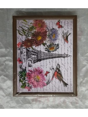 Es Dekor Eyfel Çiçekli Minderli Desenli Keyif Tepsi  1 Adet