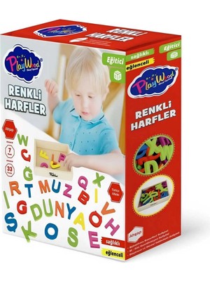 Renklime Ahşap Kasalı Renkli Harfler 33 Parça