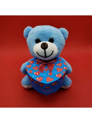 Renklime Hediyelik Mavi Kutulu Ayıcık