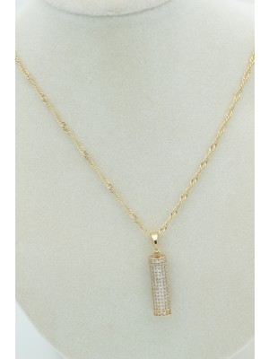 Xuping Jewelry Stil Incisi/xupıng Jewelry Silindir  Model Zirkon Taşlı Kolye