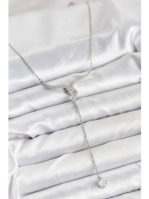 Renklime 316L Çelik Zincir Gümüş Renk Yılan Model Y Kolye