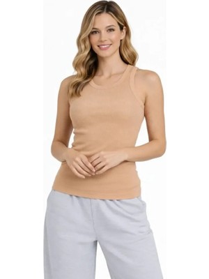 Veralya Fitilli Atlet Sıfır Yaka Slim Fit Arka Baskılı Spor Atlet