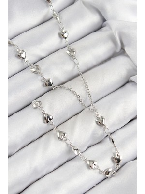 Datatek Pirinç Zirkon Taşlı Kalp Model Gümüş Renk Y Kolye