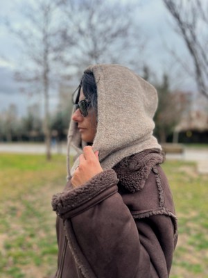 Trend Nexus Düğmeli Bağcıklı Triko Balaklava