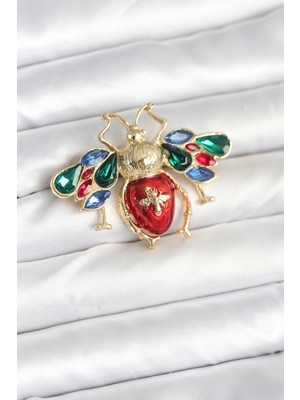 Renklime Süslü Arı Model Broş