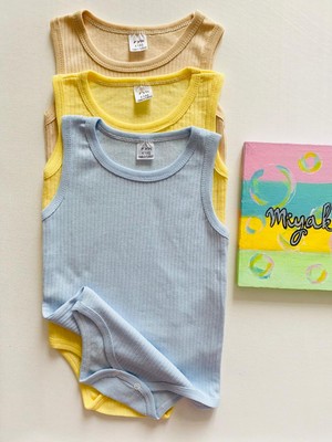 Miyakidsworld 3 Adet 5-9 Yaş Arası Çocuk Çıtçıtlı Body - Özel Çocuklar- Büyük Çocuk Body