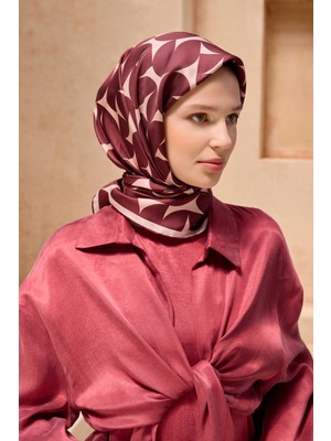 Belli Twill Ipek Eşarp 4117-30 Bordo, Pudra