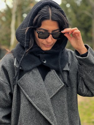 Trend Nexus Düğmeli Bağcıklı Triko Balaklava