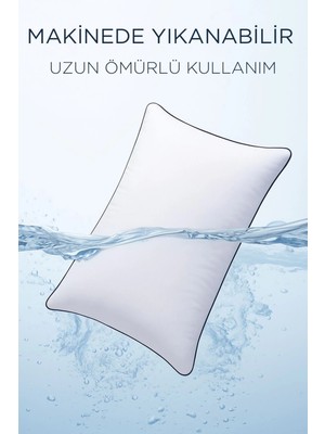 Datatek 2 Adet 50X70CM Nano Jel Lüks Yastık | 1200GR Anti-Alerjik Pamuklu Yastık Seti 2li