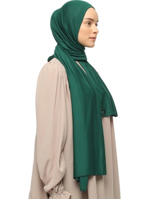 Altobeh Tesettür Penye Şal Düz-Koyu Yeşil