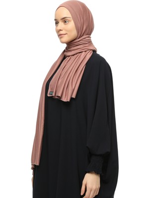 Altobeh Tesettür Penye Şal Düz-Koyu Gül Kurusu