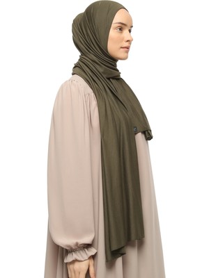 Altobeh Tesettür Penye Şal Düz-Asker Yeşili