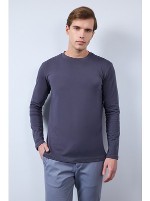 JustBoga Premium Antrasit Uzun Kollu T-Shirt