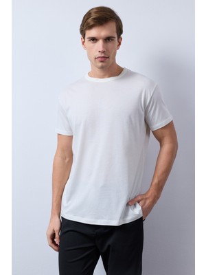 Düz Oversize Muscle Fit Rahat Yaka Soft Touch Modal Penye T-Shirt