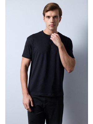 Düz Oversize Muscle Fit Rahat Yaka Soft Touch Modal Penye T-Shirt