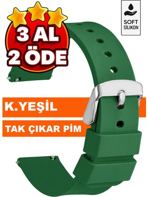 Trendburada Fossil-Welder-Wesse-Casio-Armani-Omega-Seiko-Tissot Saat Uyumlu 22mm Silikon Saat Kordonu Kayışı MR1