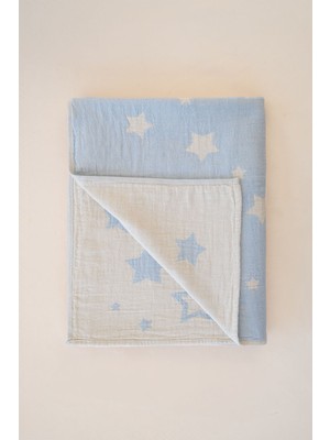 Barine Twinkle Star Yıldız Jakarlı Çocuk ve Bebek Battaniyesi 130x170 cm Mavi