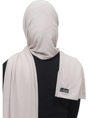 Altobeh Tesettür Penye Şal Düz-Koyu Krem