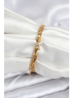 Renklime 316L Çelik Gold Renk Yazı Yazmaya Uygun Kadın Bileklik