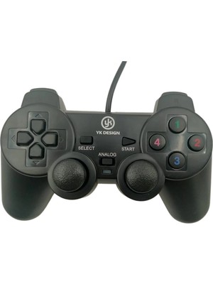 Renklime Çift Titreşimli USB Kablolu Oyun Kolu Pc Uyumlu Vibration Gamepad
