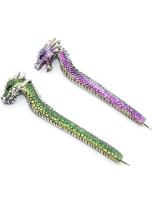 Renklime Dragonlu Polyester Tükenmez Kalem