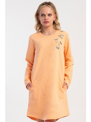 Vienetta Pamuklu Kadın Uzun Kol Gecelik, 512065