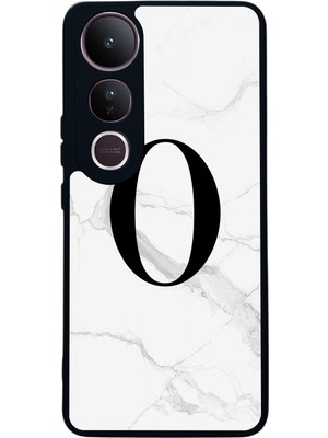 Scaleta Case Vivo V50 Lite Uyumlu Ö Harfi Tasarımlı Glossy Mat Siyah Silikon Telefon Kılıfı