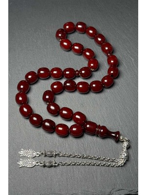 Tesbihkenti 13 mm Büyük Boy Faturan Osmanlı Tadında Sıkma Kehribar Tesbih