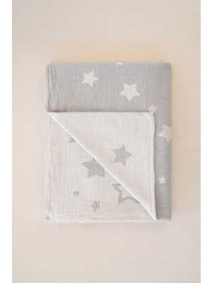 Barine Twinkle Star Yıldız Jakarlı Çocuk ve Bebek Battaniyesi 130x170 cm Gri