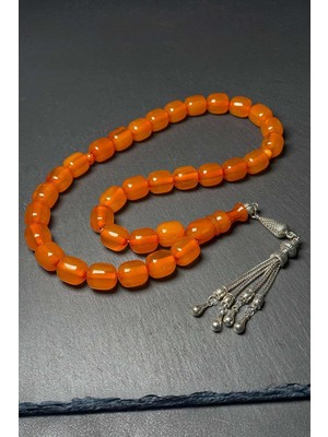 Tesbihkenti 13 mm Büyük Boy Faturan Osmanlı Tadında Sıkma Kehribar Tesbih