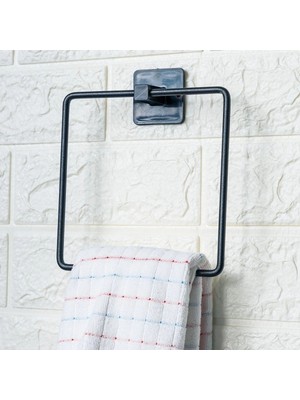 Renklime Kendiliğinden Yapışkanlı Siyah Paslanmaz Metal Kare Havluluk