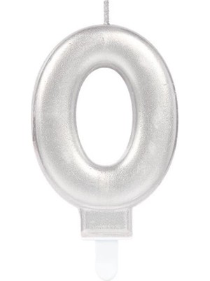 Renklime 0 Rakamı Mum Gümüş Renk