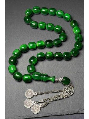 Tesbihkenti 13 mm Büyük Boy Faturan Osmanlı Tadında Sıkma Kehribar Tesbih