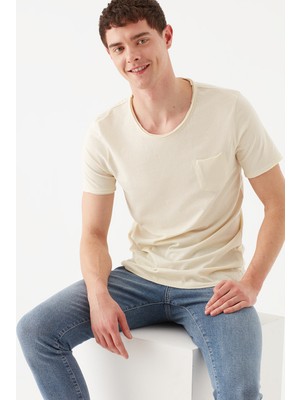 Mavi Erkek Bej Basic Tişört 062772-33517