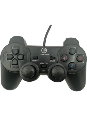 Renklime Çift Titreşimli USB Kablolu Oyun Kolu Pc Uyumlu Vibration Gamepad