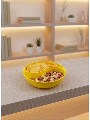 Renklime Dekoratif Sarı Çerezlik Kase 4’lü Set 3X12 cm