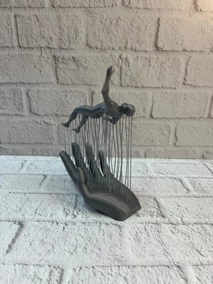 Renklime Gri El Insan Figürü Minimal ve Anlamlı Dekoratif Biblo Modern Ev Dekorasyonu