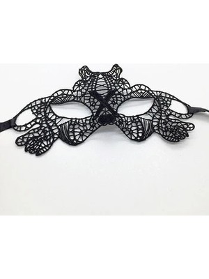 Renklime Siyah Dantel Işlemeli Balo Maskesi 11 No