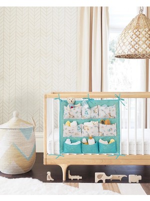 Renklime Baby 9 Cepli Bağlamalı Beşik Kenarı Düzenleyici (Yeşil)
