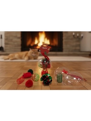 Renklime Yılbaşı Konseptli 8 Parça Küre Içinde Oyuncak Seti