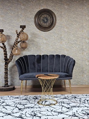 Sevinç Mobilya Ikili Papatya Çay Seti Koltuk  Gold Sivriltme Ayak, Balkon, Salon, Ofis, Koltuk Takımı, Ikili Berjer