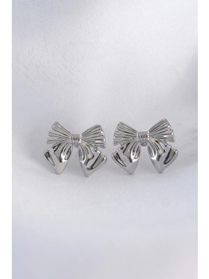 Renklime Pirinç Gümüş Renk Fiyonk Küpe