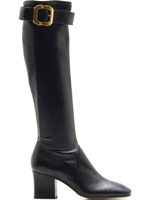Sofia Baldi Tage Siyah Hakiki Deri Kadın Topuklu Çizme