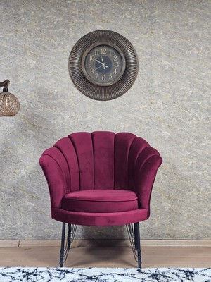 Sevinç Mobilya Tekli Istiridye Siyah Boyalı Telli Ayak Çay Seti Koltuk Tekli Berjer , Balkon, Salon, Ofis