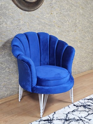 Sevinç Mobilya Tekli Istiridye Beyaz Boyalı Telli Ayak Çay Seti Koltuk Tekli Berjer , Balkon, Salon, Ofis