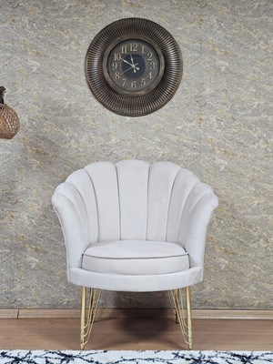 Sevinç Mobilya Tekli Istiridye Gold Kaplama Telli Ayak Çay Seti Koltuk Tekli Berjer , Balkon, Salon, Ofis